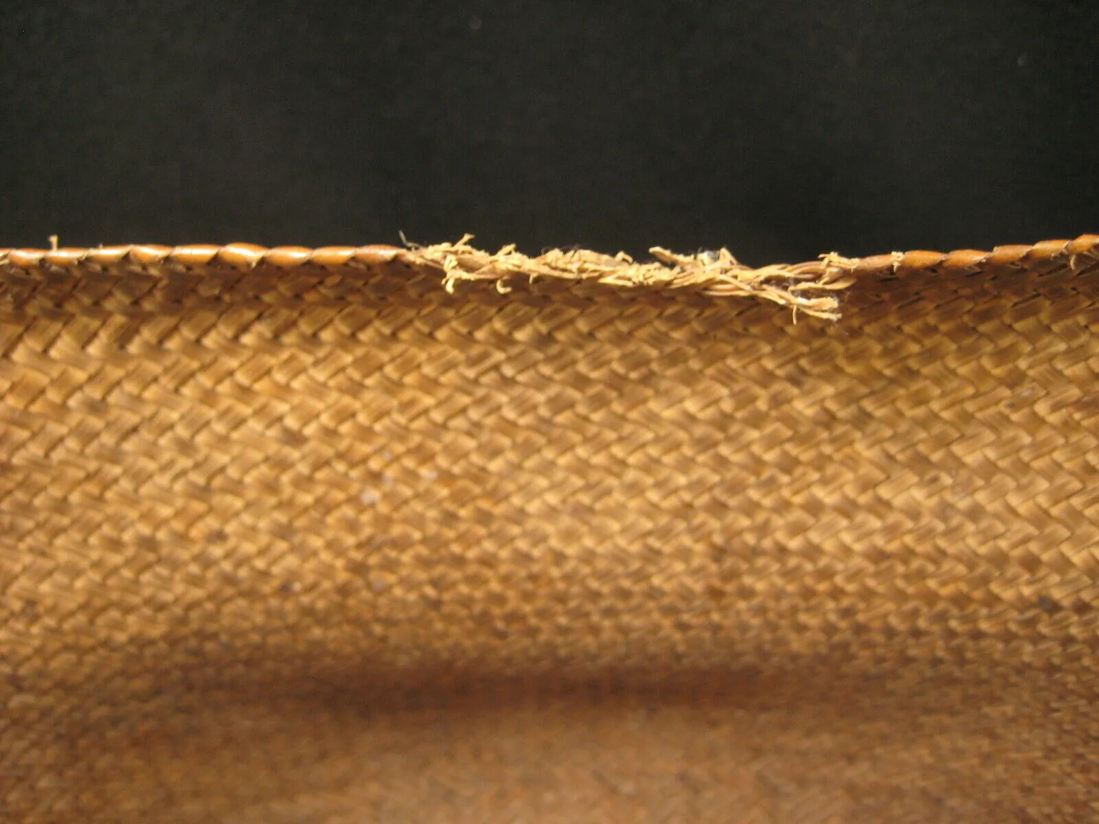 Antique Japanese  Chinese Showa Era (C. 1930) Bamboo Lidded Bag Kago Basket