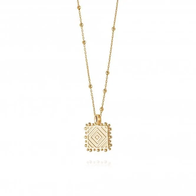 Artisan Square 18ct Gold Plated Necklace NN03_GP