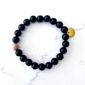 Barrel Bead Bracelet - Obsidian