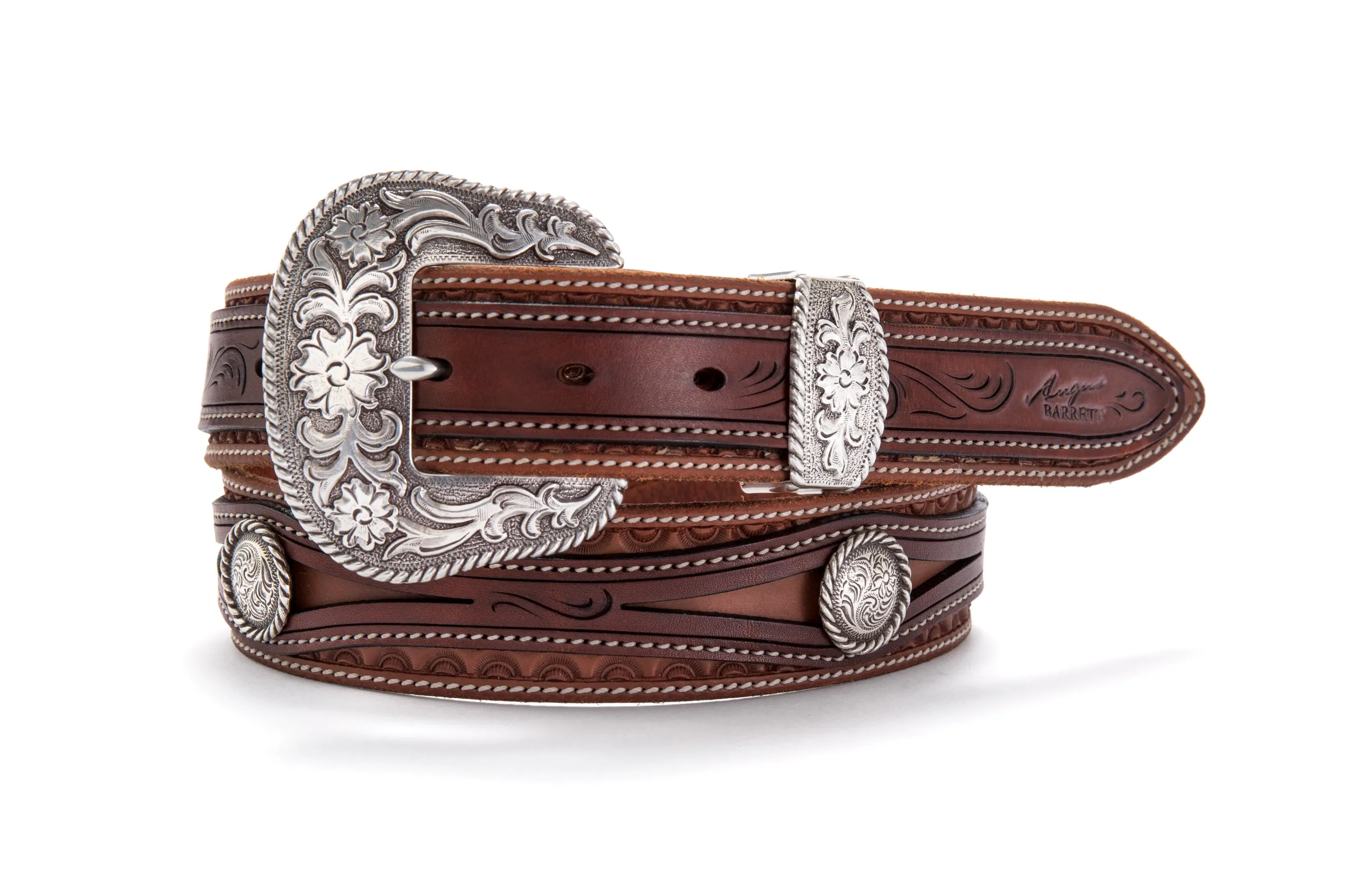 Barton Hand Carved Leather Belt
