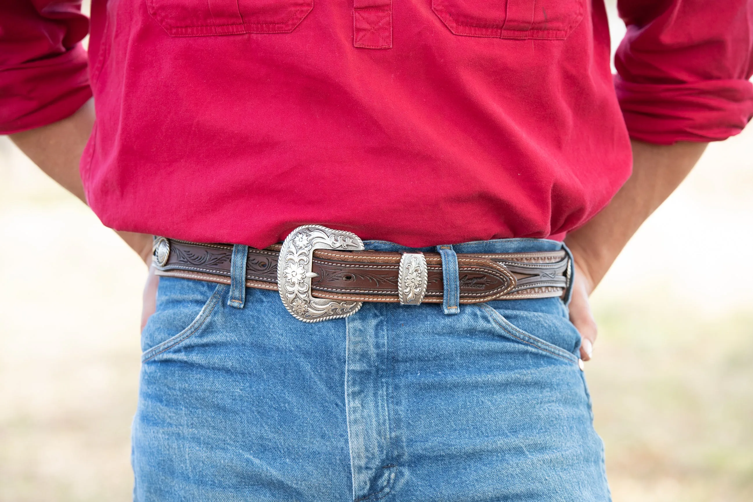 Barton Hand Carved Leather Belt
