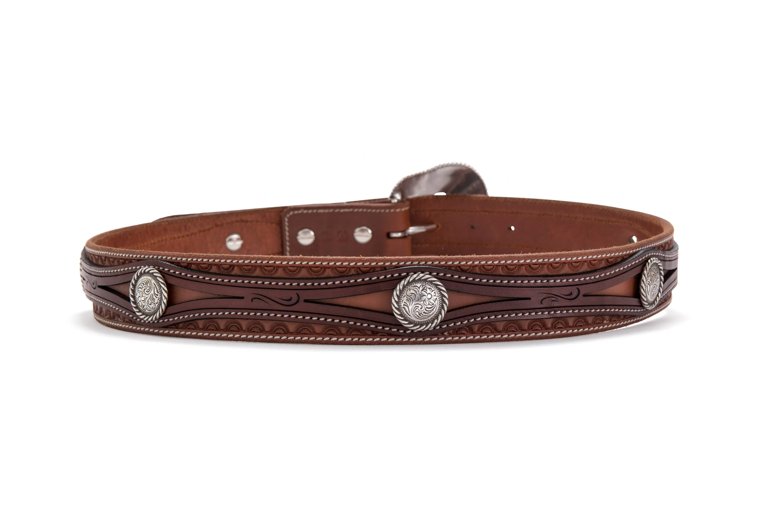 Barton Hand Carved Leather Belt
