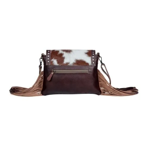 Carved blossoms Leather & Hair On Bag