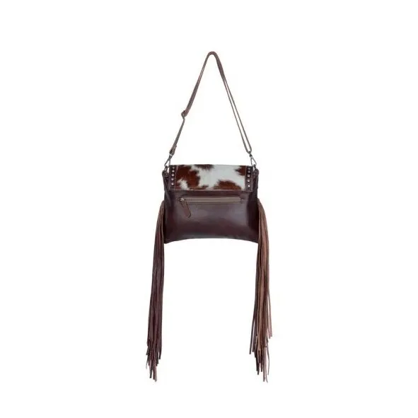 Carved blossoms Leather & Hair On Bag