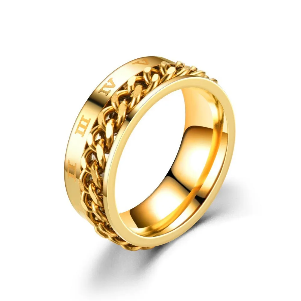 Chain Rotatable Anxiety Fidget Ring BLXCK NORWAY™