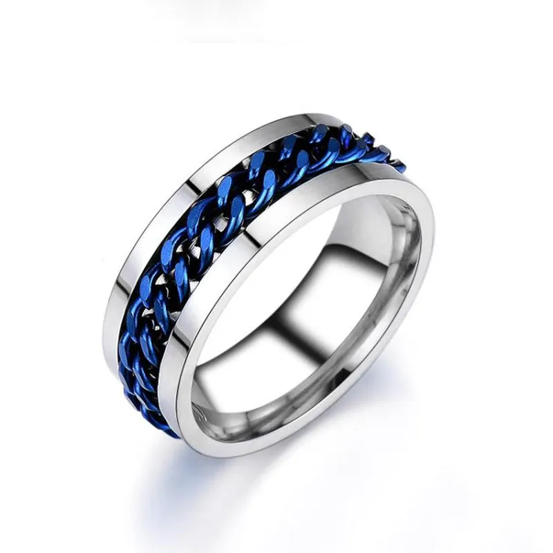 Chain Rotatable Anxiety Fidget Ring BLXCK NORWAY™