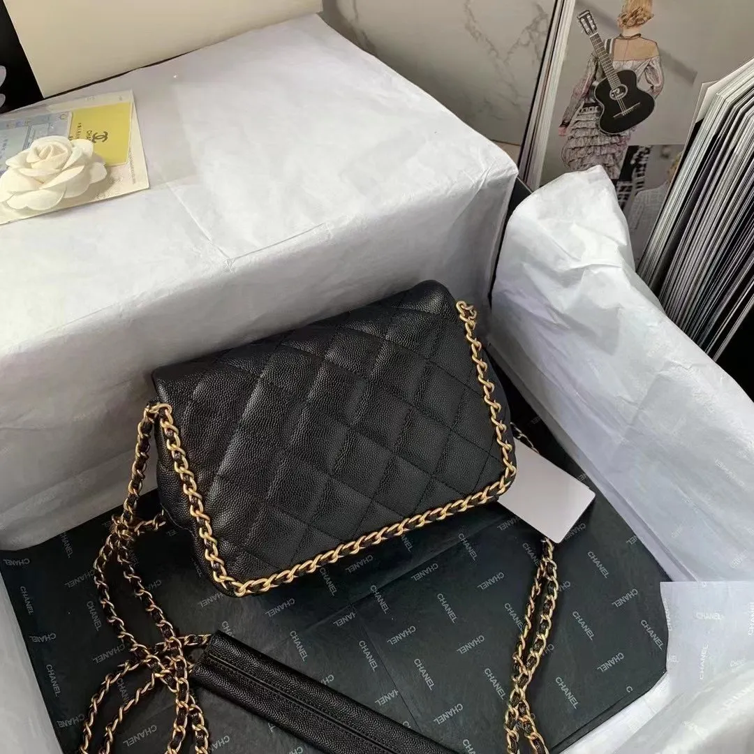 CHLFlapbag With Chain Black For Women, Women&#8217;s Bags 8.3in/21cm