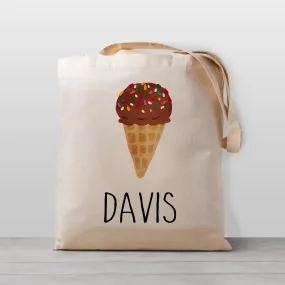 Chocolate Ice Cream Personalized Tote Bag