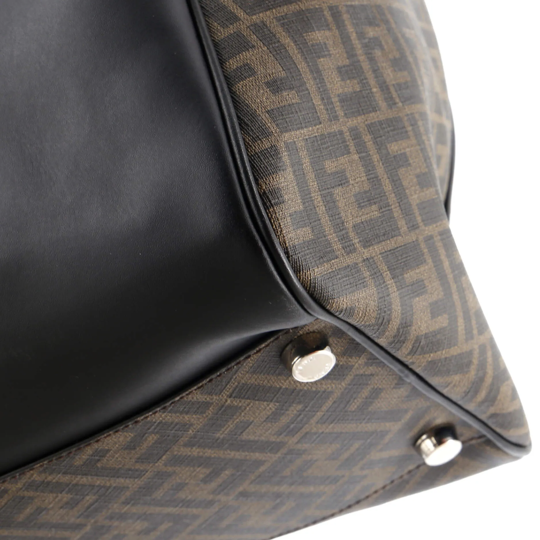 Convertible Duffle Bag Zucca Coated Canvas with Leather