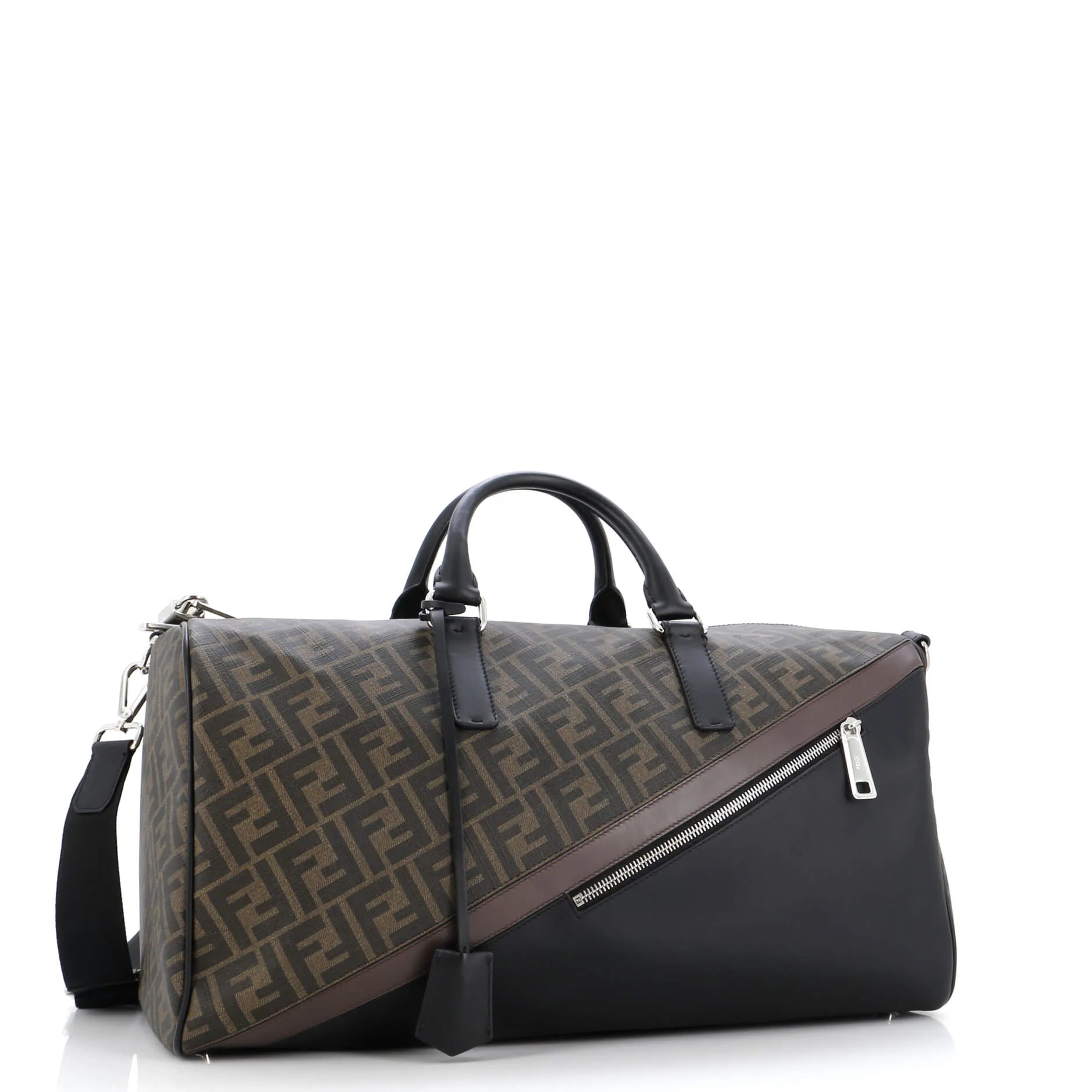 Convertible Duffle Bag Zucca Coated Canvas with Leather
