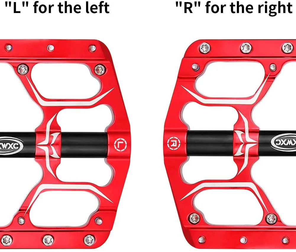 CXWXC Road/MTB Bike Pedals - 3 Bearings 9/16” Aluminum Alloy Bicycle Pedals - Mountain Bike Pedal with Removable Anti-Skid Nails