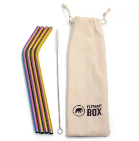 Elephant Box Rainbow Straws - 4 Pack
