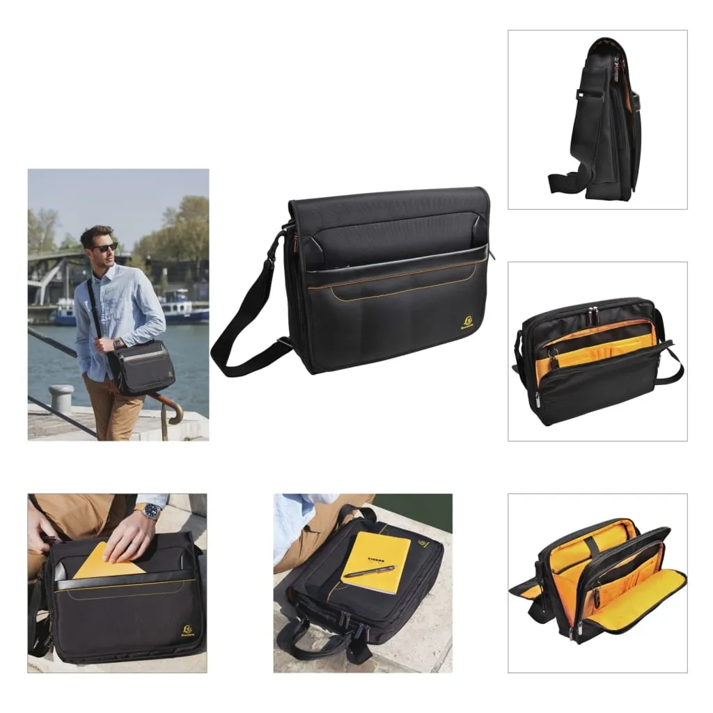Exacompta Exactive 14" Messenger Laptop Bag - Sleek, Durable & Functional for Tablets and Laptops Up to 14 Inches
