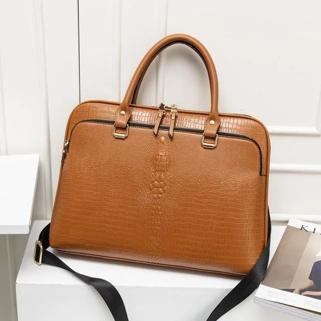 Fashionable Womens  Leather Laptop 14 Inch Briefcase