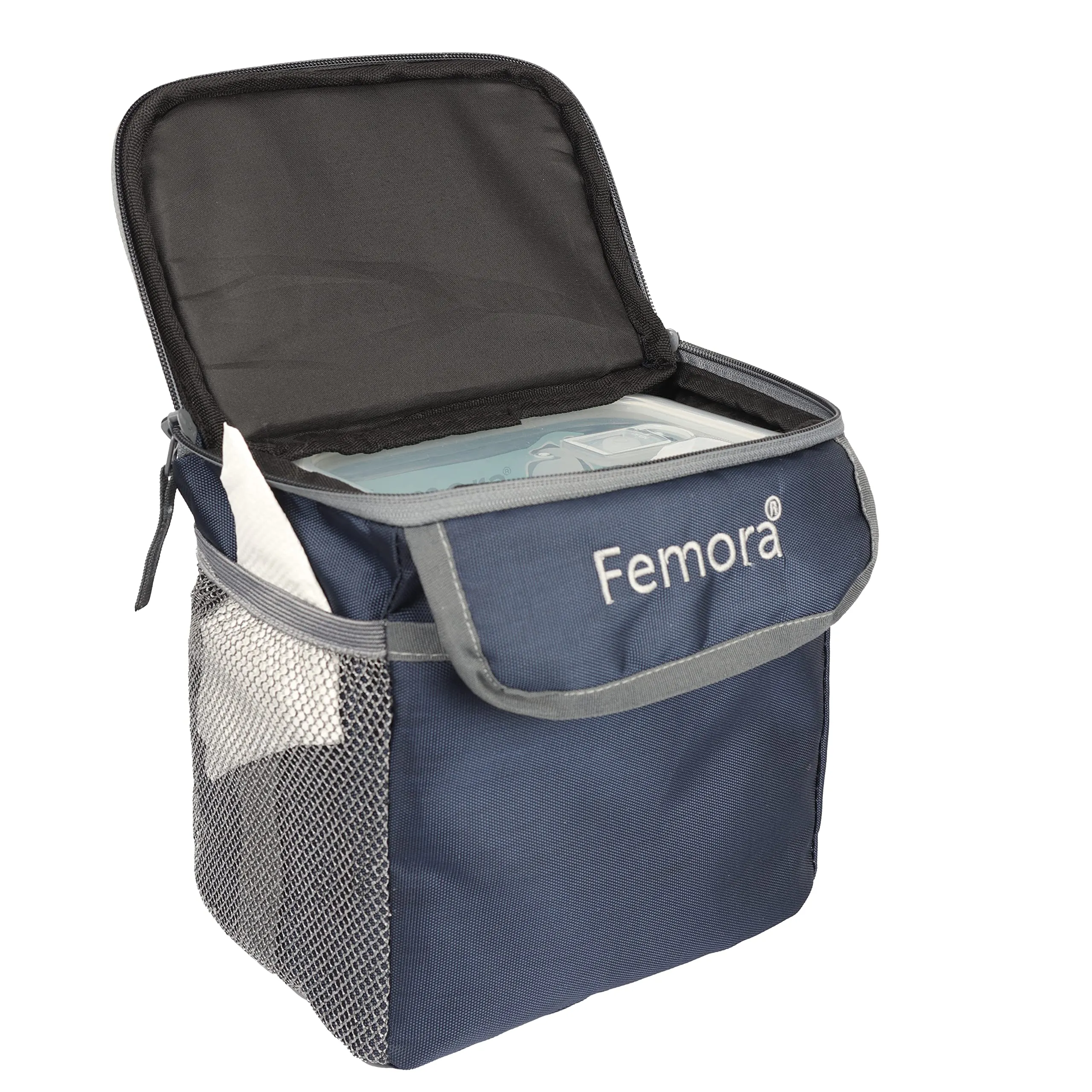 Femora Borosilicate Glass Microwave Safe Container Multipurpose Lunch Box for Office, Blue, Round 380 ml (2 Container)