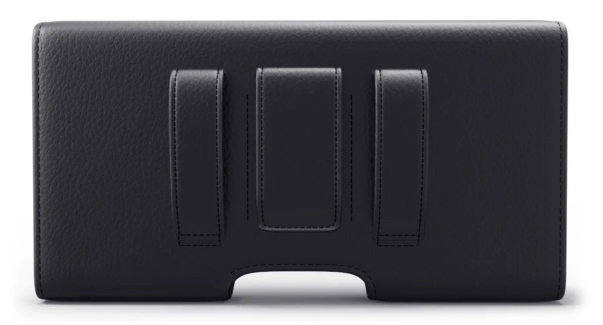For iPhone 6 / 6s Belt Clip Case, Premium Leather Belt Clip Pouch Holster Case For Apple iPhone 6 / 6s (Fits with otterbox case / Lifeproof Waterproof Case / Battery Case On) - Extra Large - Black