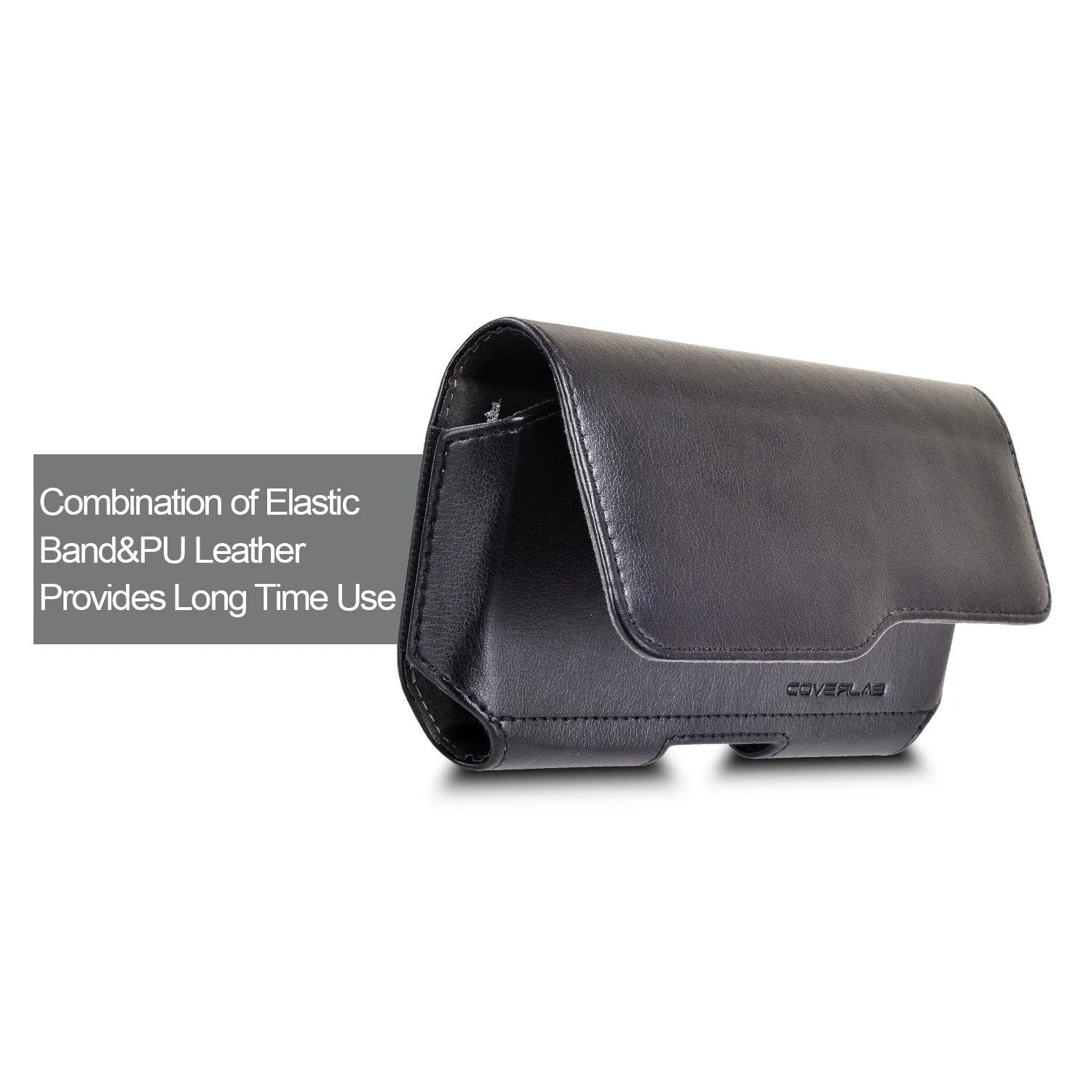 For iPhone 6 / 6s Belt Clip Case, Premium Leather Belt Clip Pouch Holster Case For Apple iPhone 6 / 6s (Fits with otterbox case / Lifeproof Waterproof Case / Battery Case On) - Extra Large - Black