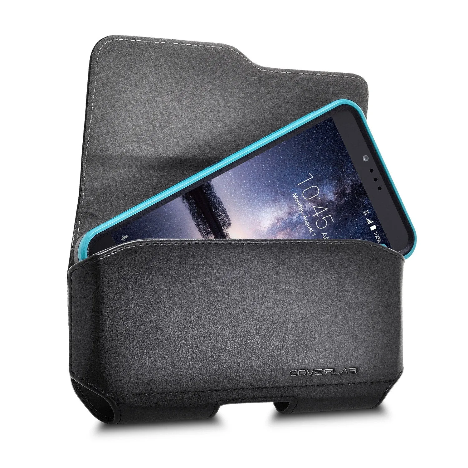 For iPhone 6 / 6s Belt Clip Case, Premium Leather Belt Clip Pouch Holster Case For Apple iPhone 6 / 6s (Fits with otterbox case / Lifeproof Waterproof Case / Battery Case On) - Extra Large - Black