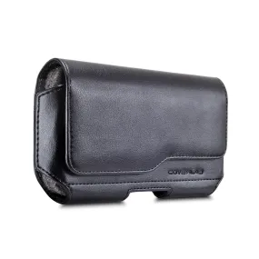 For iPhone 6 / 6s Belt Clip Case, Premium Leather Belt Clip Pouch Holster Case For Apple iPhone 6 / 6s (Fits with otterbox case / Lifeproof Waterproof Case / Battery Case On) - Extra Large - Black