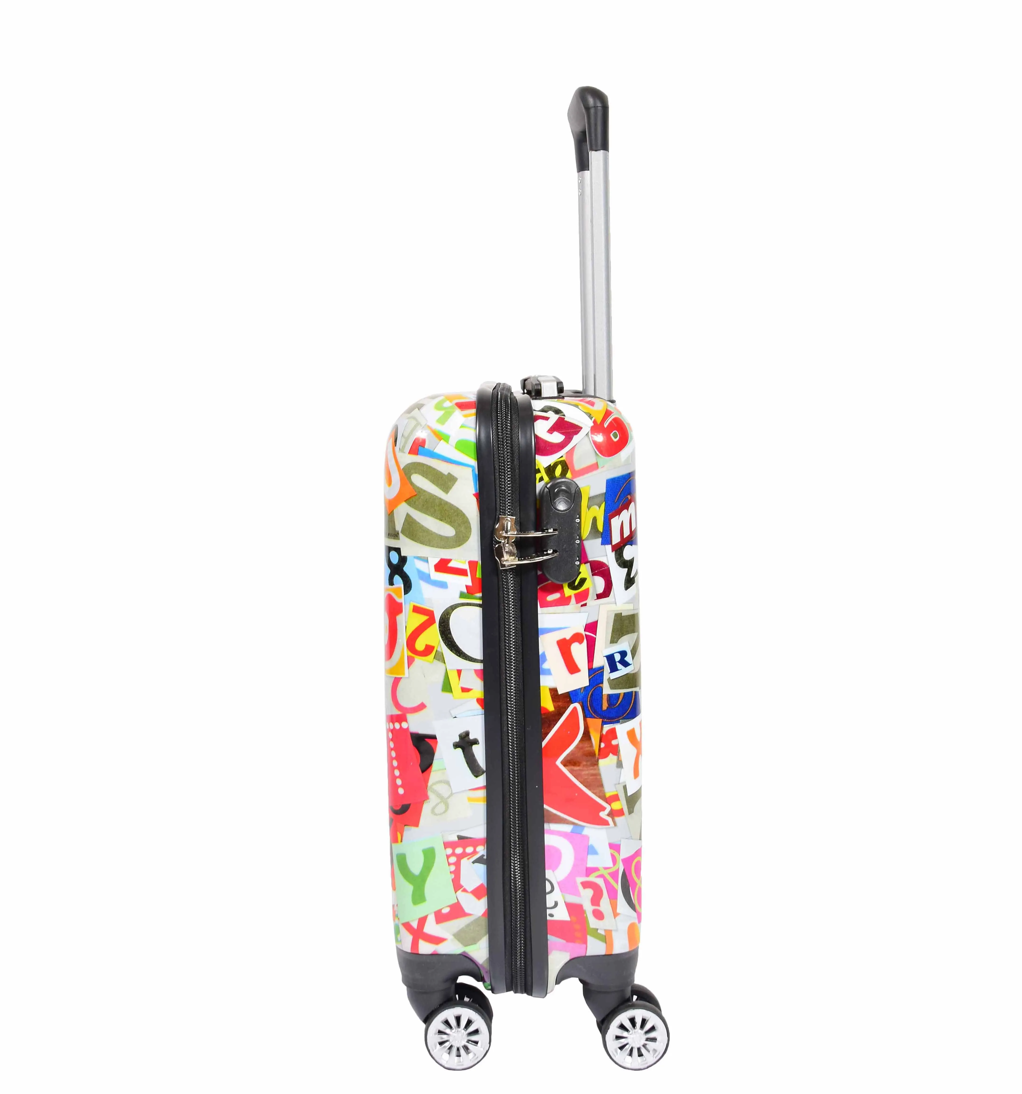 Four Wheels Hard Shell Alphabets Print Luggage Burgos