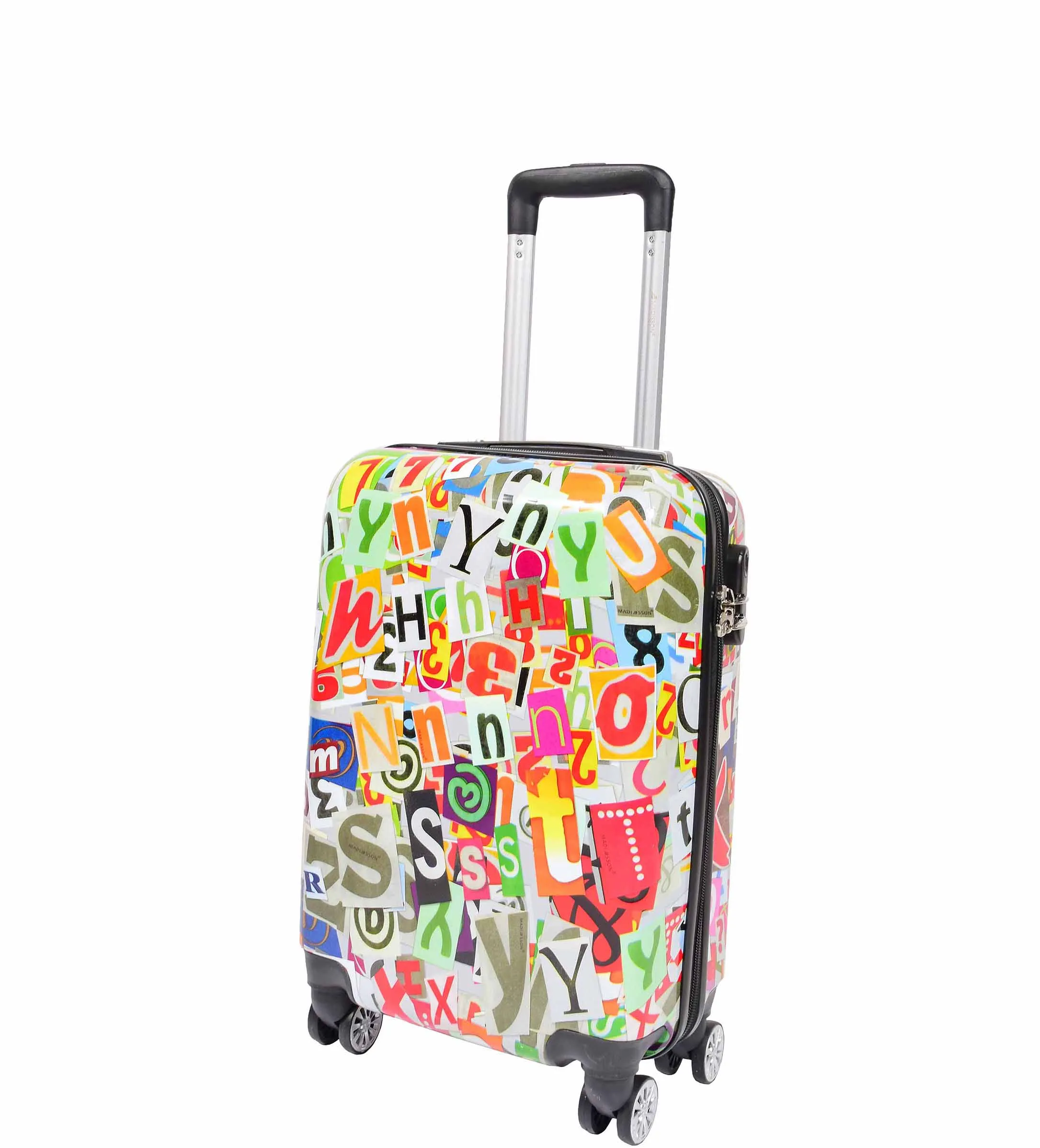 Four Wheels Hard Shell Alphabets Print Luggage Burgos