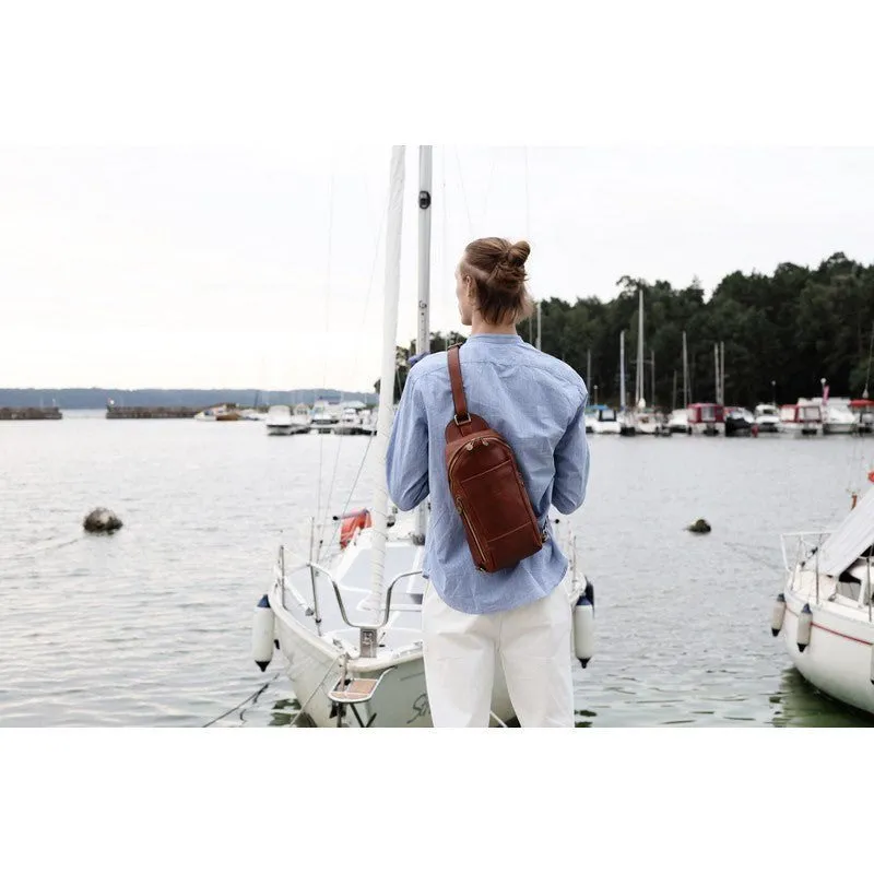Full Grain Italian Leather Chest Bag - Murphy