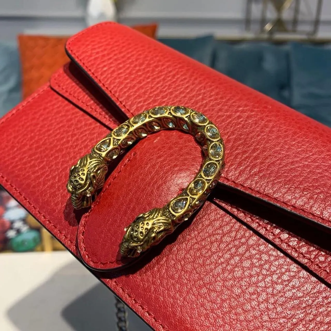 gg Dionysus Super Mini Bag Emerald Hibiscus Red Metal-Free Tanned For Women 6.5in/16.5cm gg 476432 CAOGX 8990
