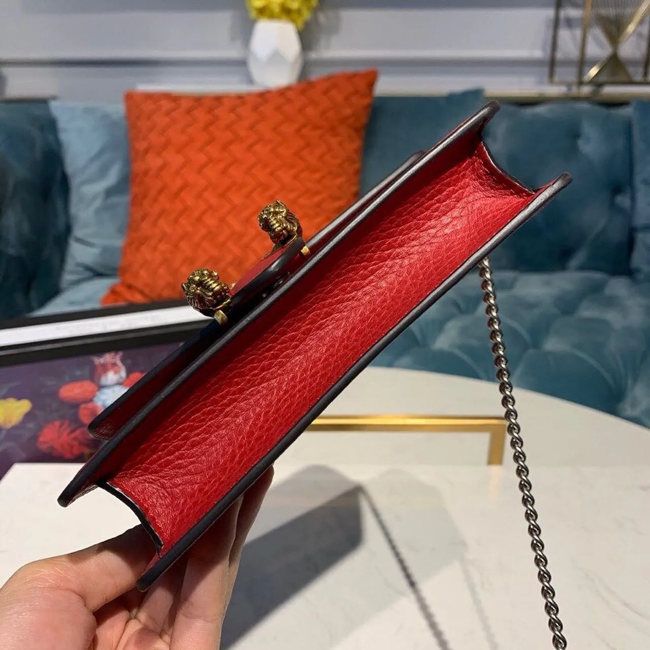 gg Dionysus Super Mini Bag Emerald Hibiscus Red Metal-Free Tanned For Women 6.5in/16.5cm gg 476432 CAOGX 8990