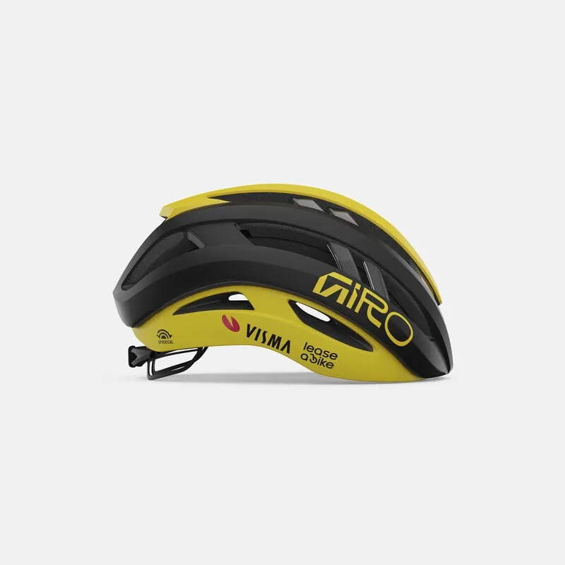 GIRO ARIES MIPS SPHERICAL ROAD CYCLING HELMET MATTE BLACK/MATTE YELLOW VISMA