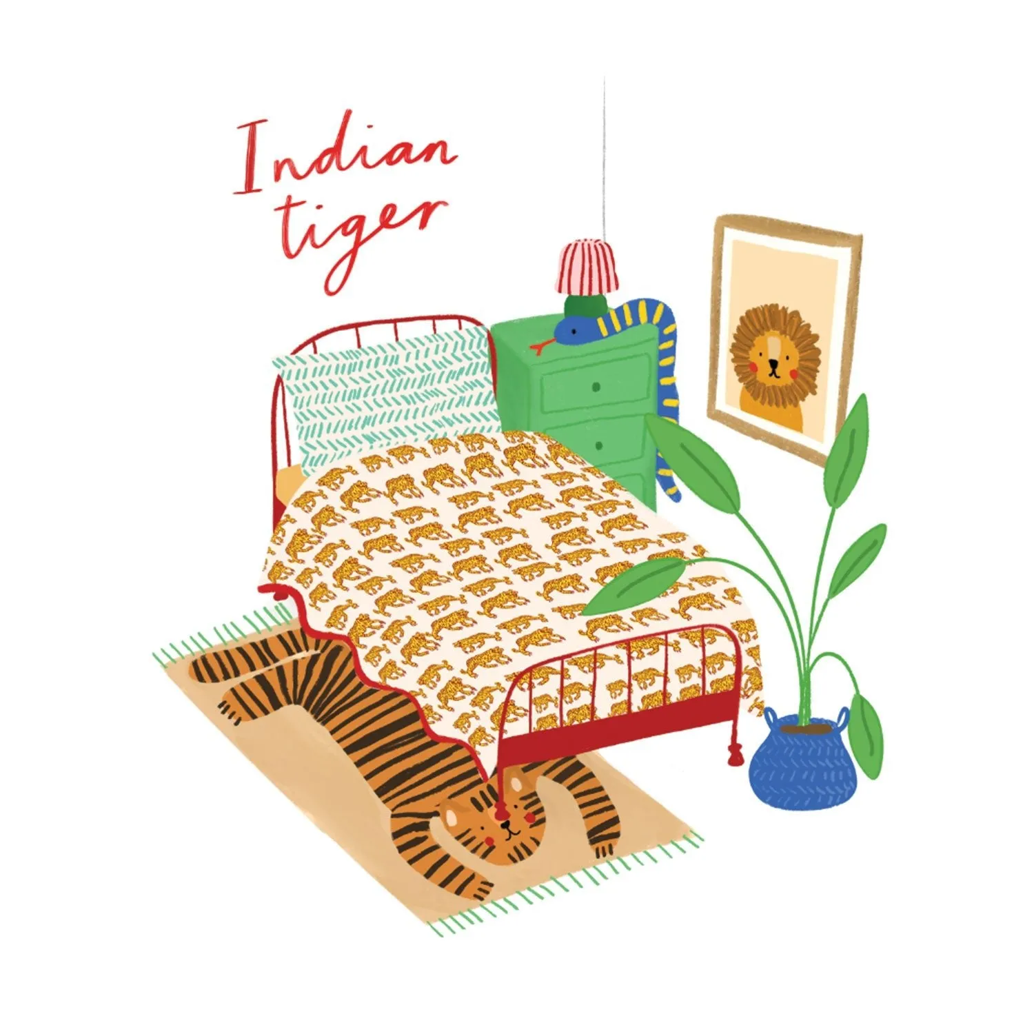Handmade Scallop Standard Quilt | Indian Tiger