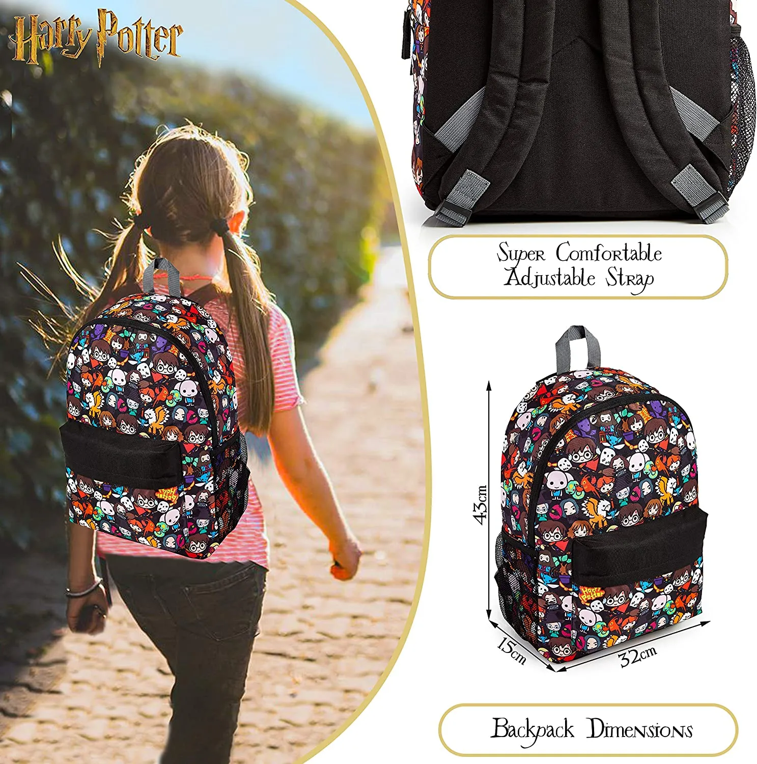 Harry Potter Large Backpack - School Bag for Boys