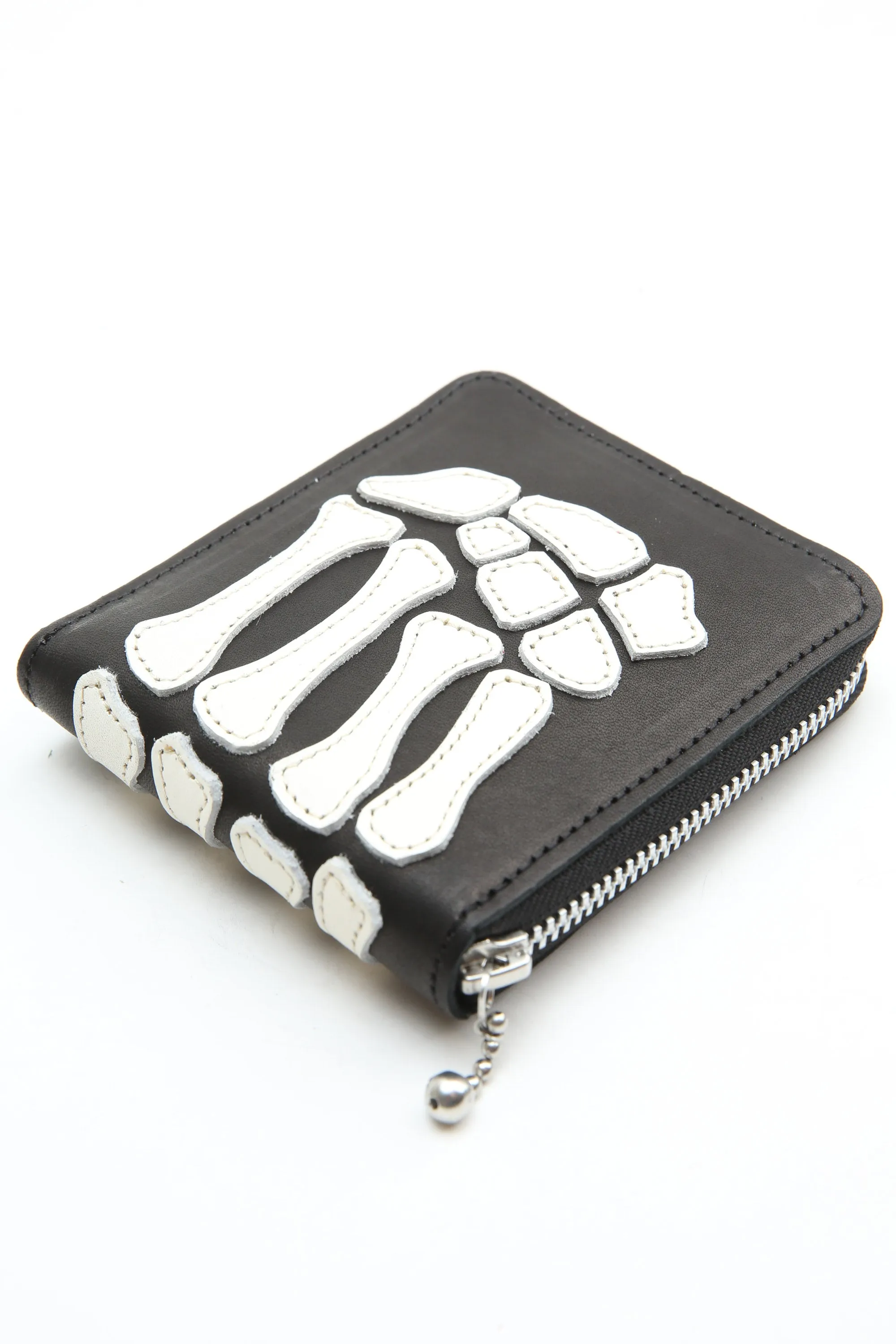 Kapital Thumb-Up Bone Hand Zip Wallet - Black
