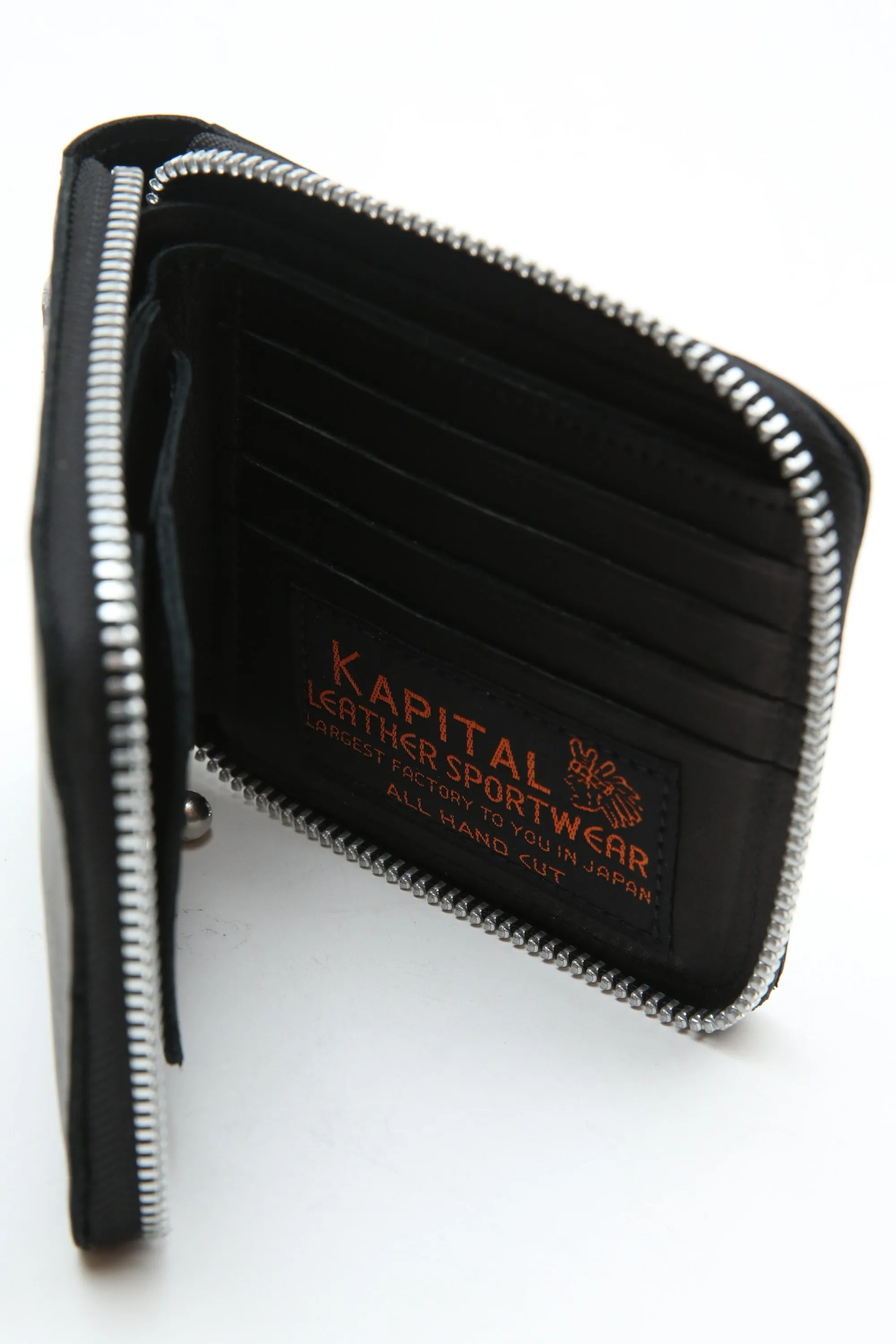 Kapital Thumb-Up Bone Hand Zip Wallet - Black