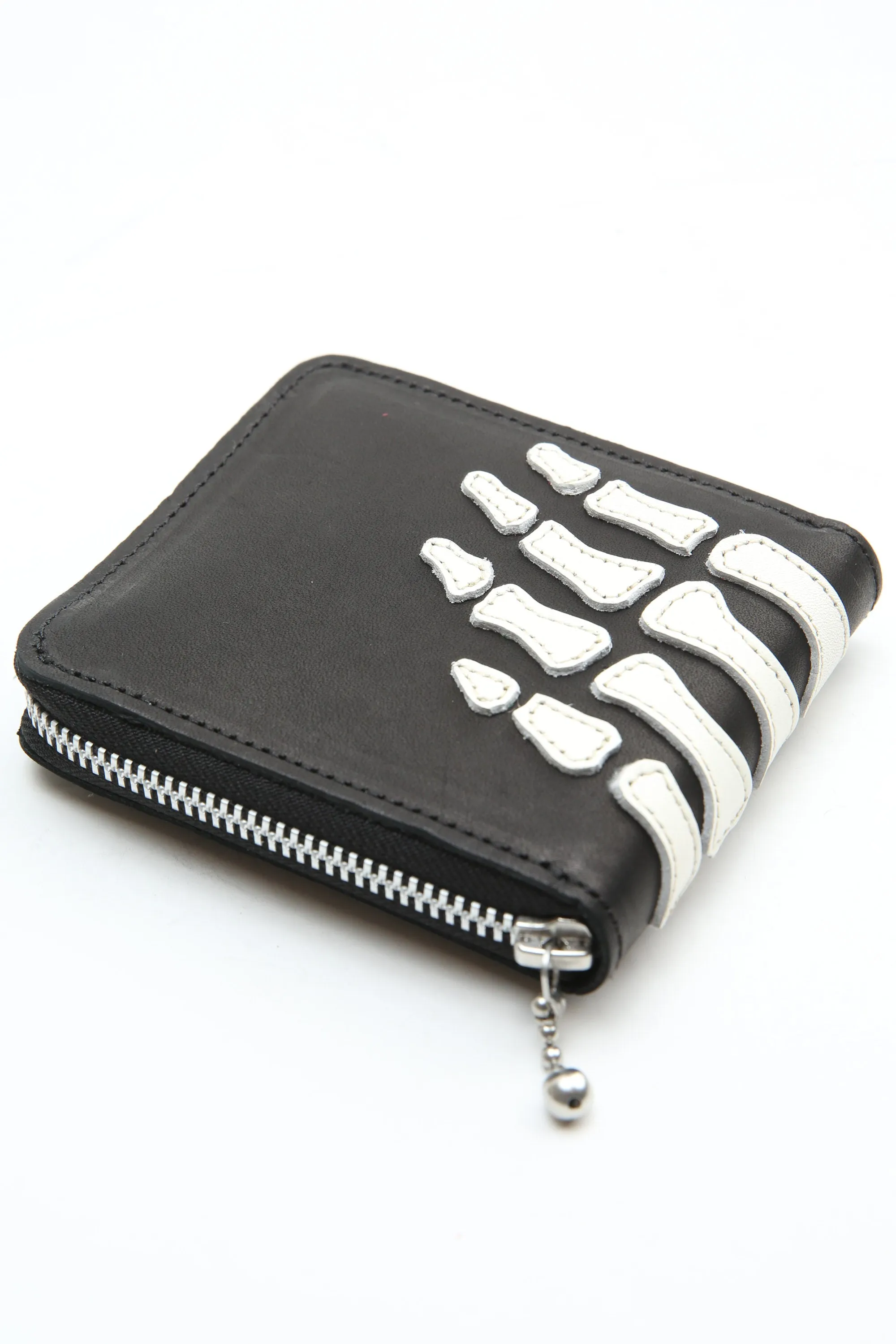 Kapital Thumb-Up Bone Hand Zip Wallet - Black
