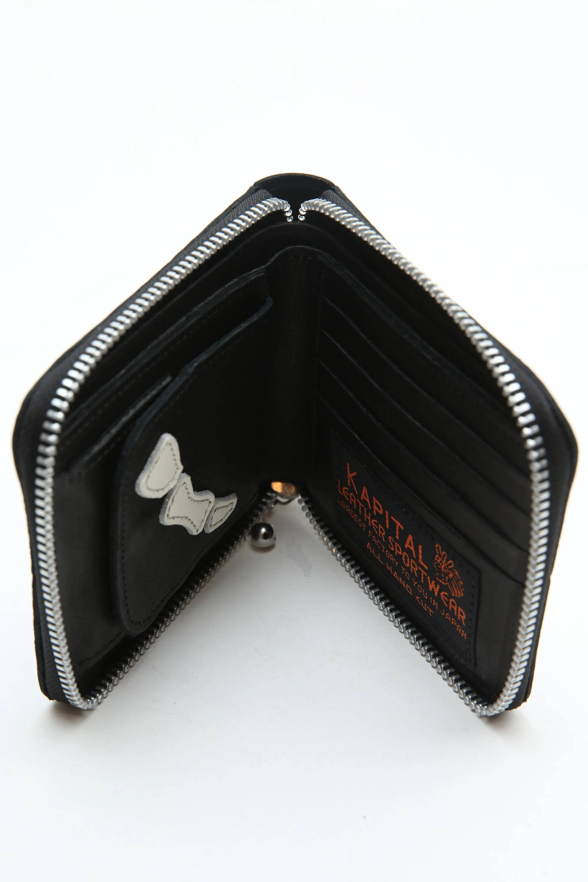 Kapital Thumb-Up Bone Hand Zip Wallet - Black