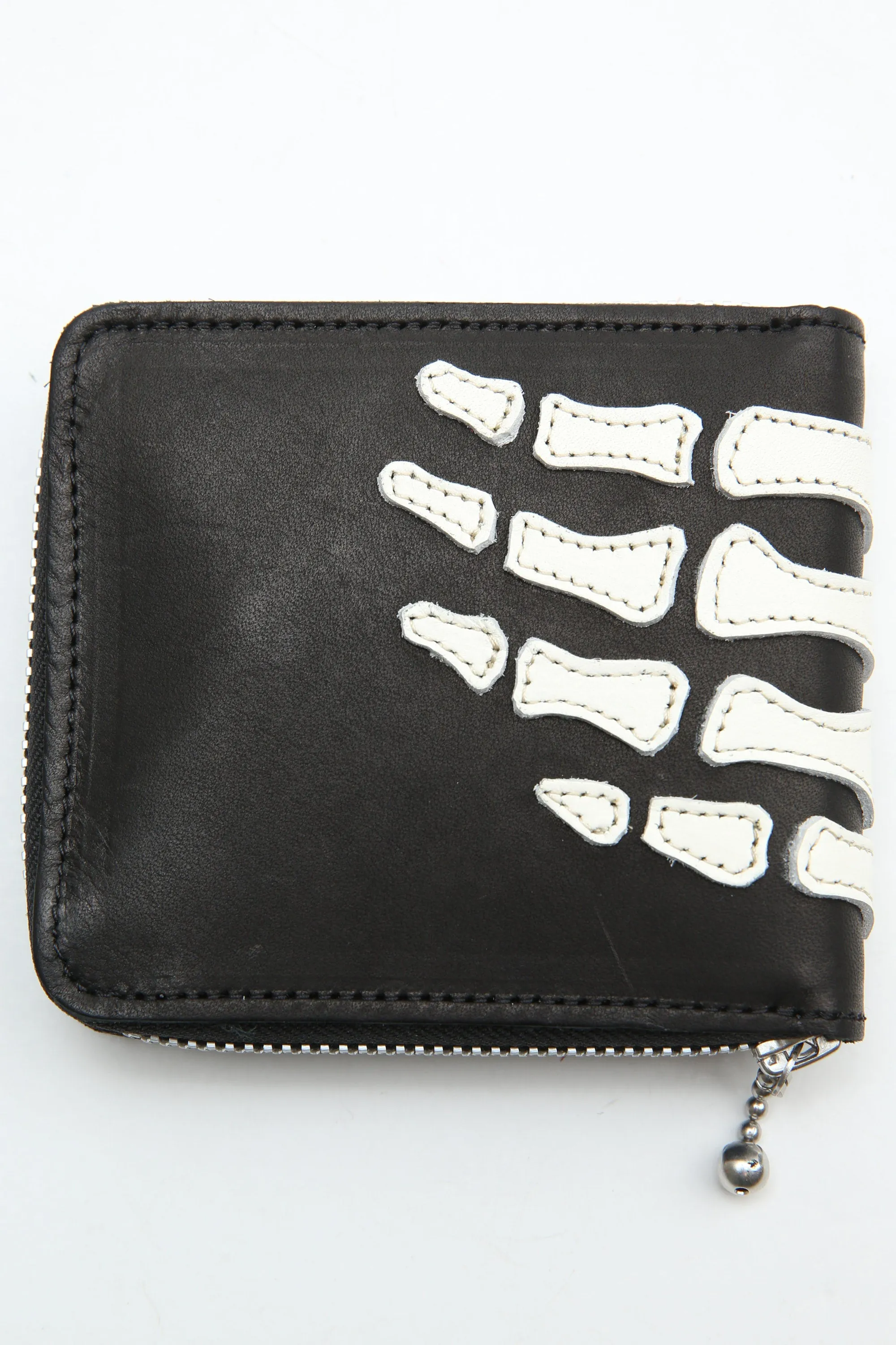Kapital Thumb-Up Bone Hand Zip Wallet - Black