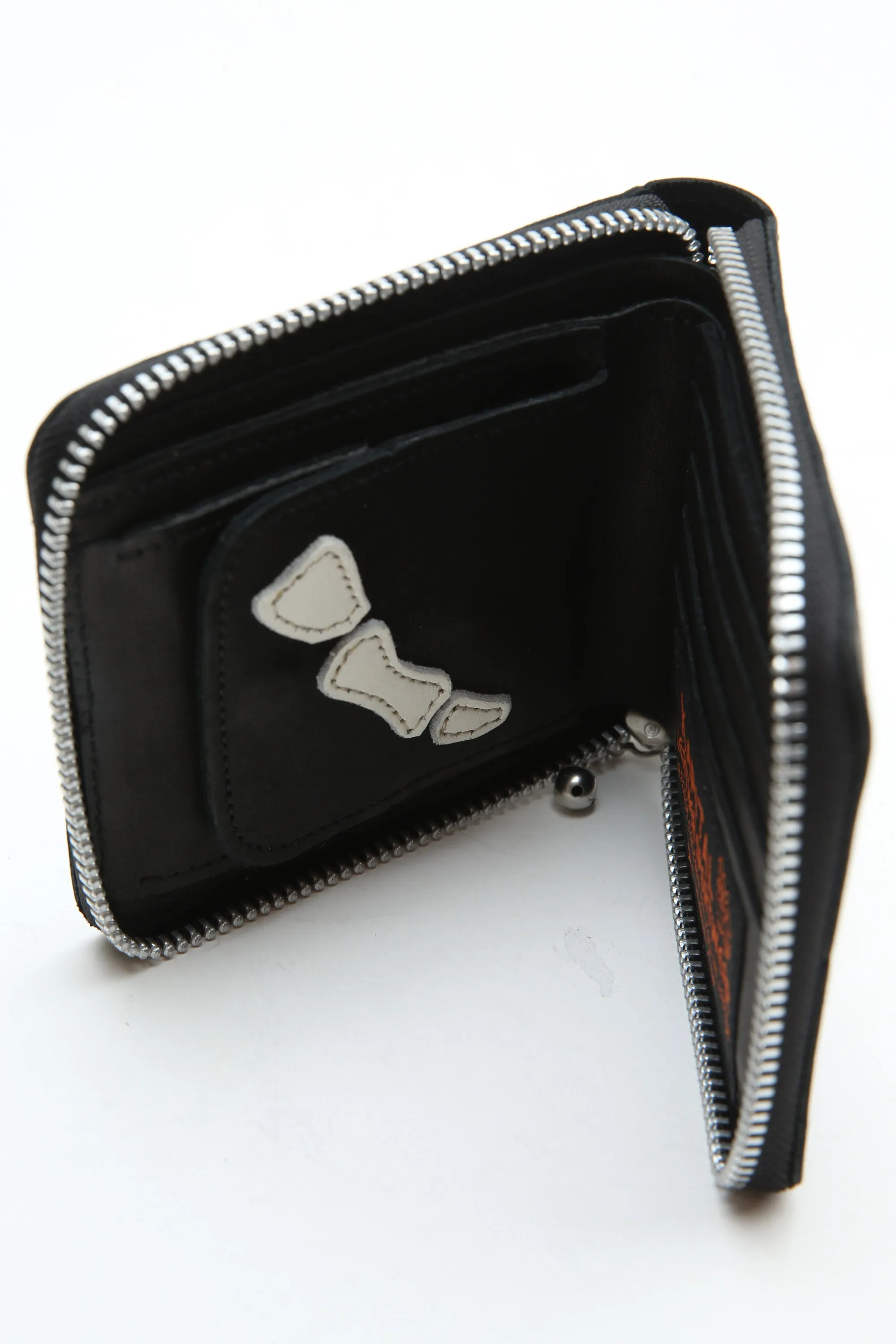 Kapital Thumb-Up Bone Hand Zip Wallet - Black