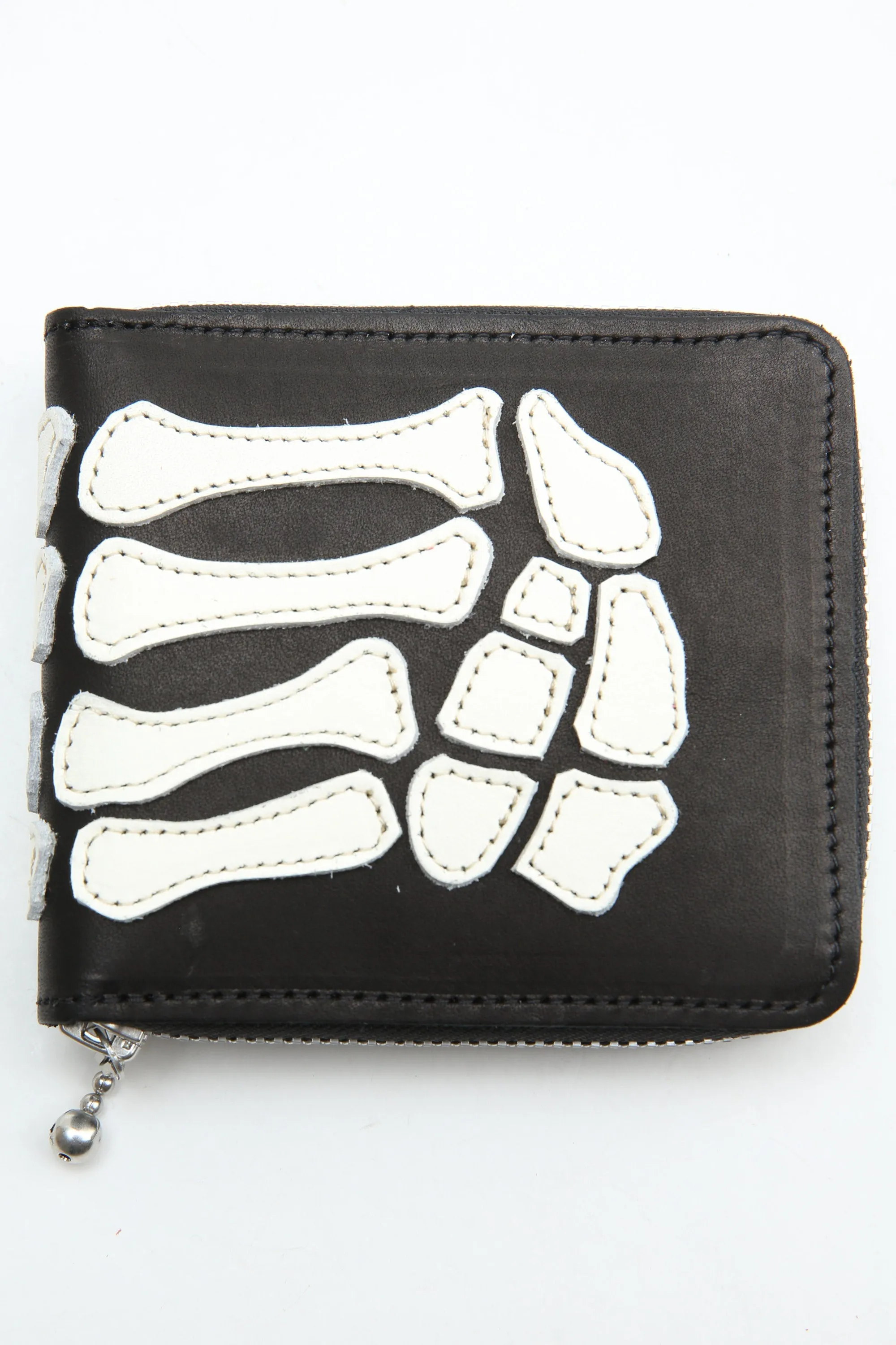 Kapital Thumb-Up Bone Hand Zip Wallet - Black