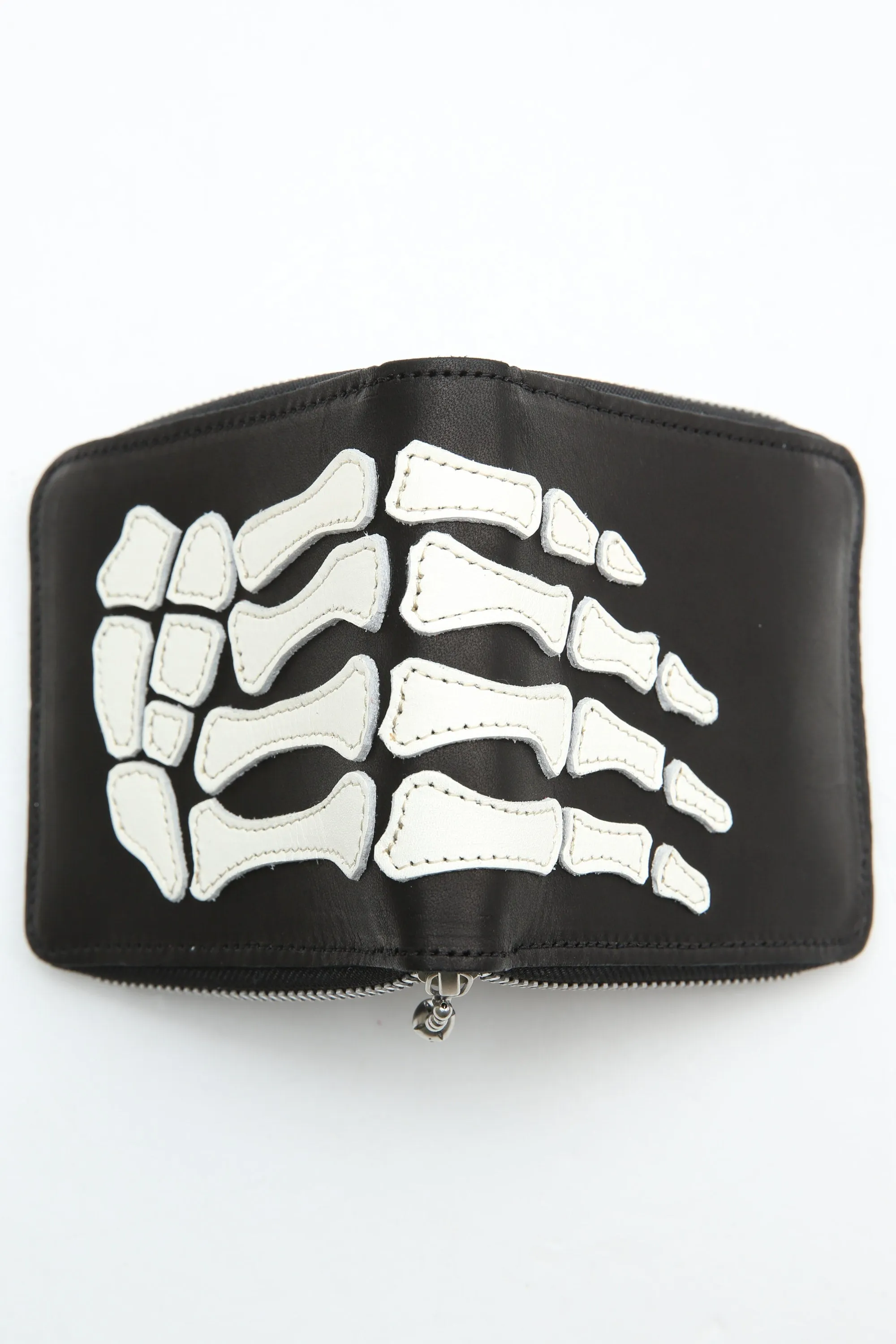 Kapital Thumb-Up Bone Hand Zip Wallet - Black