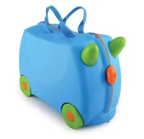 Kids Travel Trunki Suitcase Evergreen Fun Case Baby Bag School Bag Trunk Case Bag Luggage with Wheels Toy Storage All In One