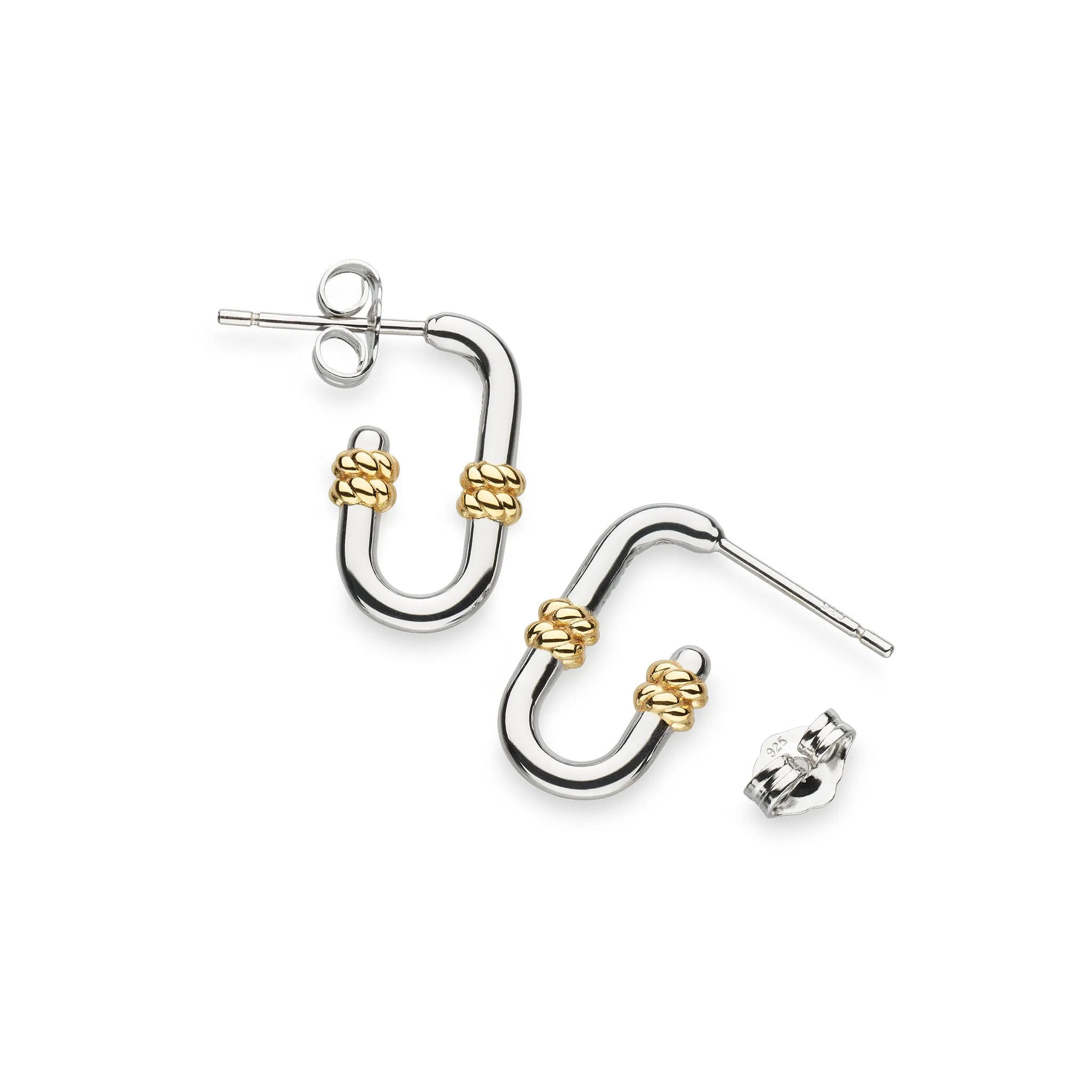Kit Heath Marina Rope Bar Link Golden Semi Hoop Studs 41092GRP