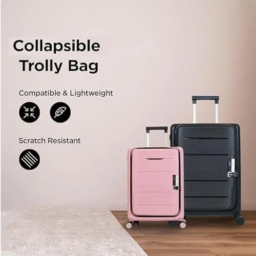 Kuber Industries Luggage Bag | Trolley Bags for Travel | Collapsible Luggage Bag | Travelling Bag | Trolley Bags for Suitcase | Lightweight Luggage Bag | 20 Inch | Pack of 6 | Coffee