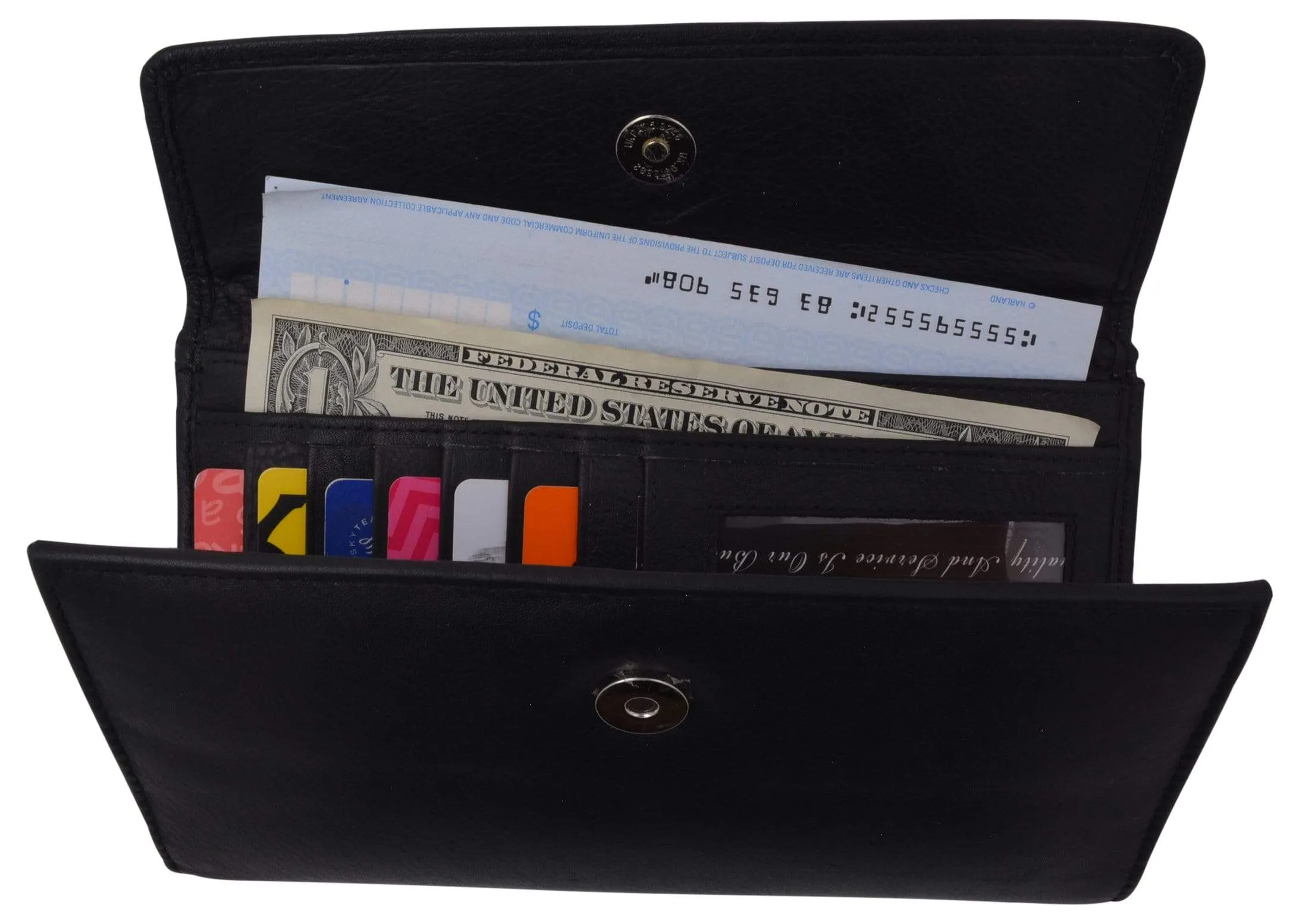 Ladies RFID Blocking Genuine Leather Long Clutch Credit Card ID Wallet