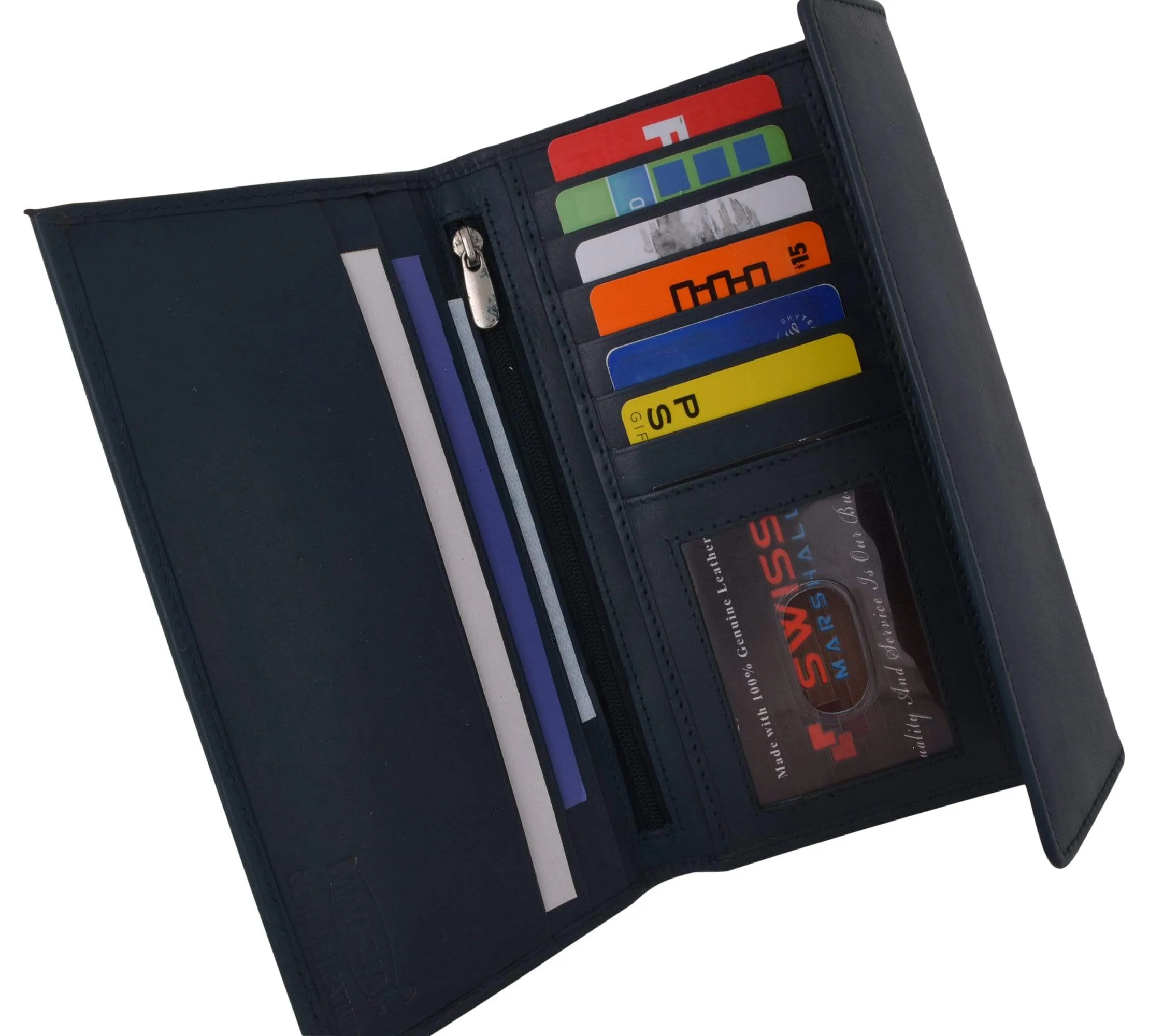 Ladies RFID Blocking Genuine Leather Long Clutch Credit Card ID Wallet
