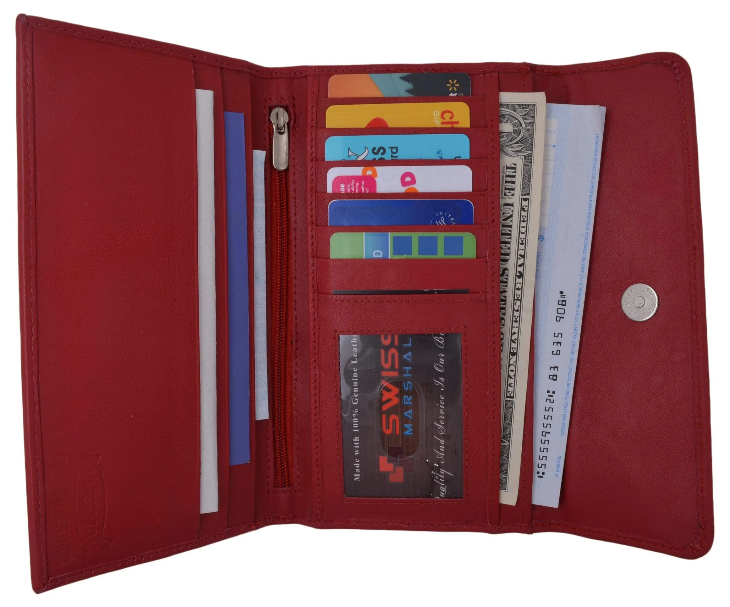 Ladies RFID Blocking Genuine Leather Long Clutch Credit Card ID Wallet