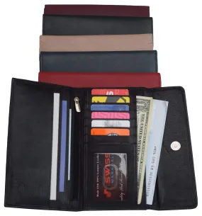 Ladies RFID Blocking Genuine Leather Long Clutch Credit Card ID Wallet