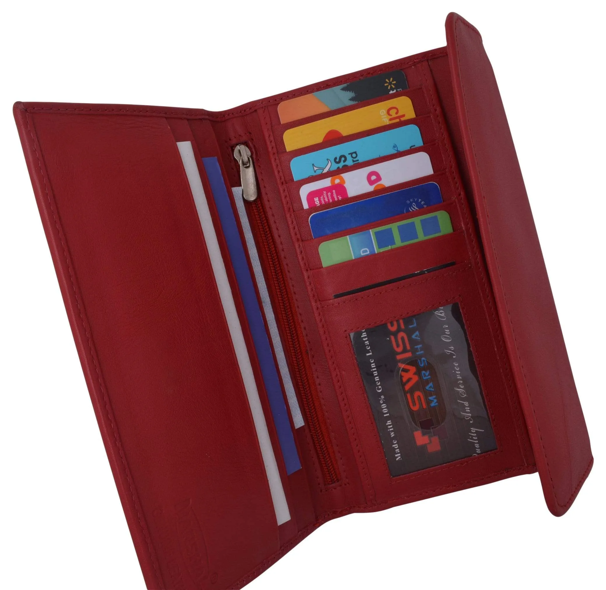Ladies RFID Blocking Genuine Leather Long Clutch Credit Card ID Wallet