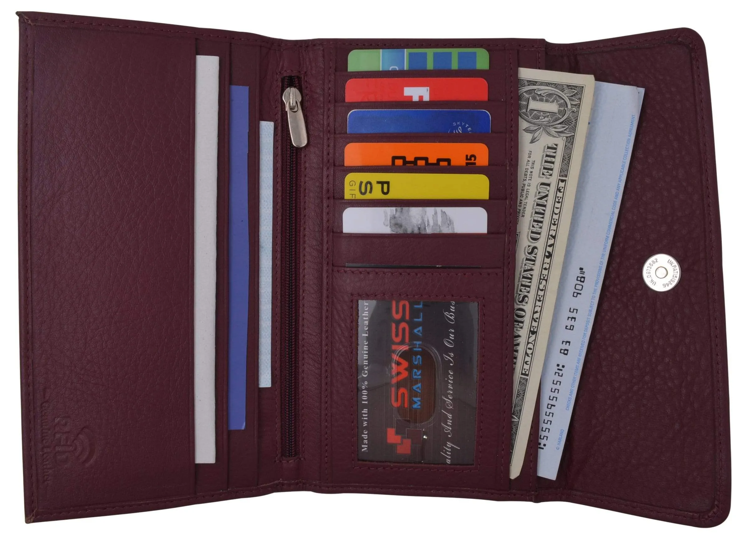 Ladies RFID Blocking Genuine Leather Long Clutch Credit Card ID Wallet