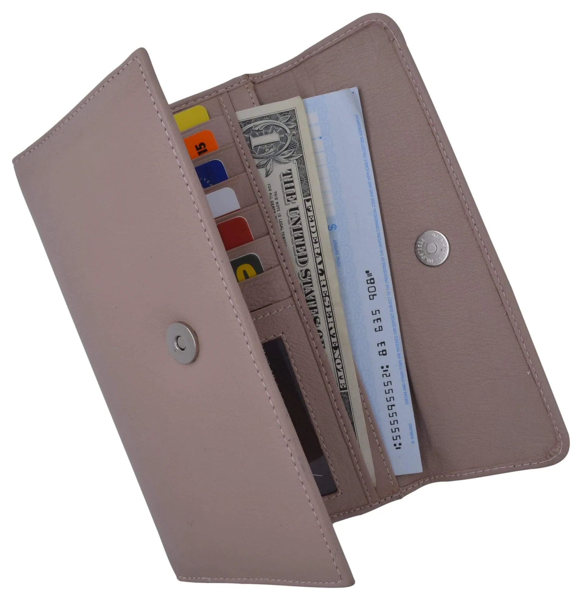 Ladies RFID Blocking Genuine Leather Long Clutch Credit Card ID Wallet