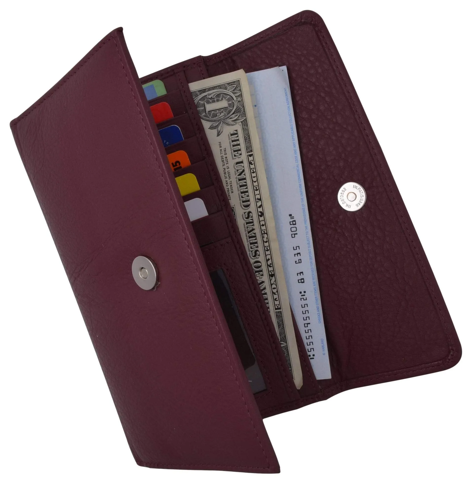 Ladies RFID Blocking Genuine Leather Long Clutch Credit Card ID Wallet